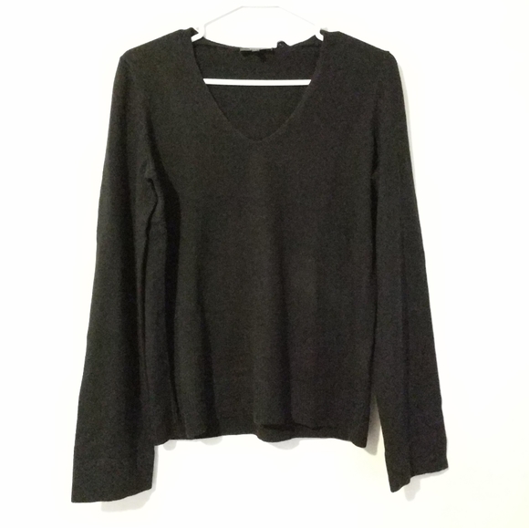 Theory V Neck 100% Cashmere Sweater Black - Picture 3 of 5